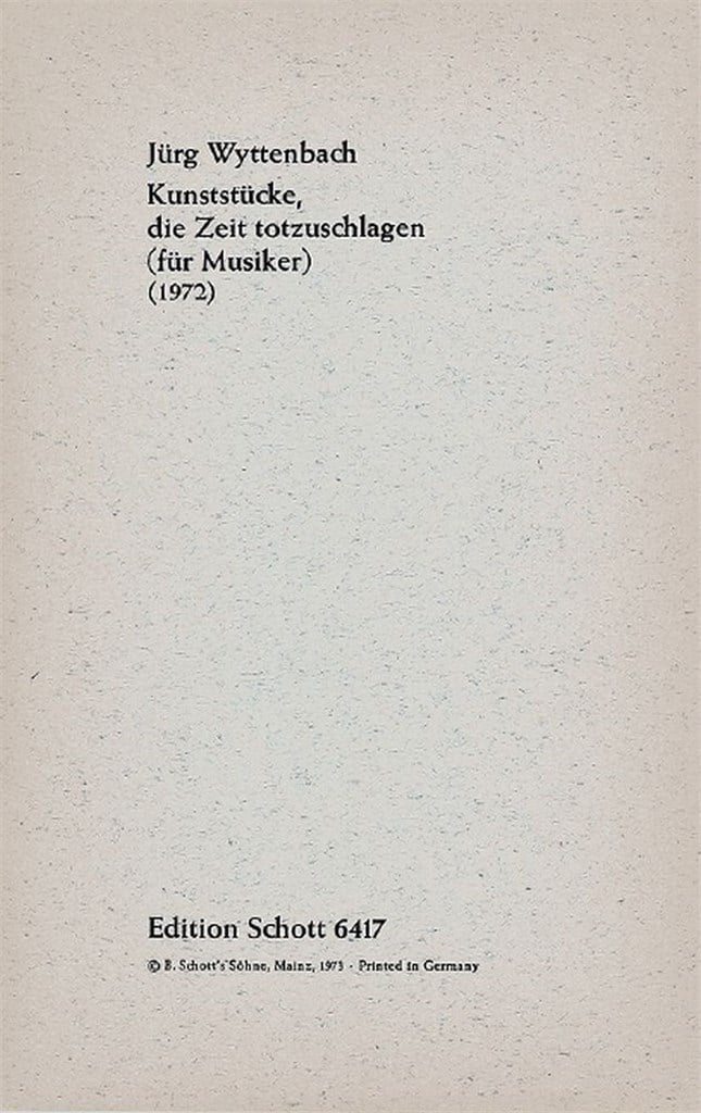 Kunststucke, die Zeit totzuschlagen